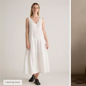 Quince 100% Organic Cotton Gauze Tiered Maxi Dress